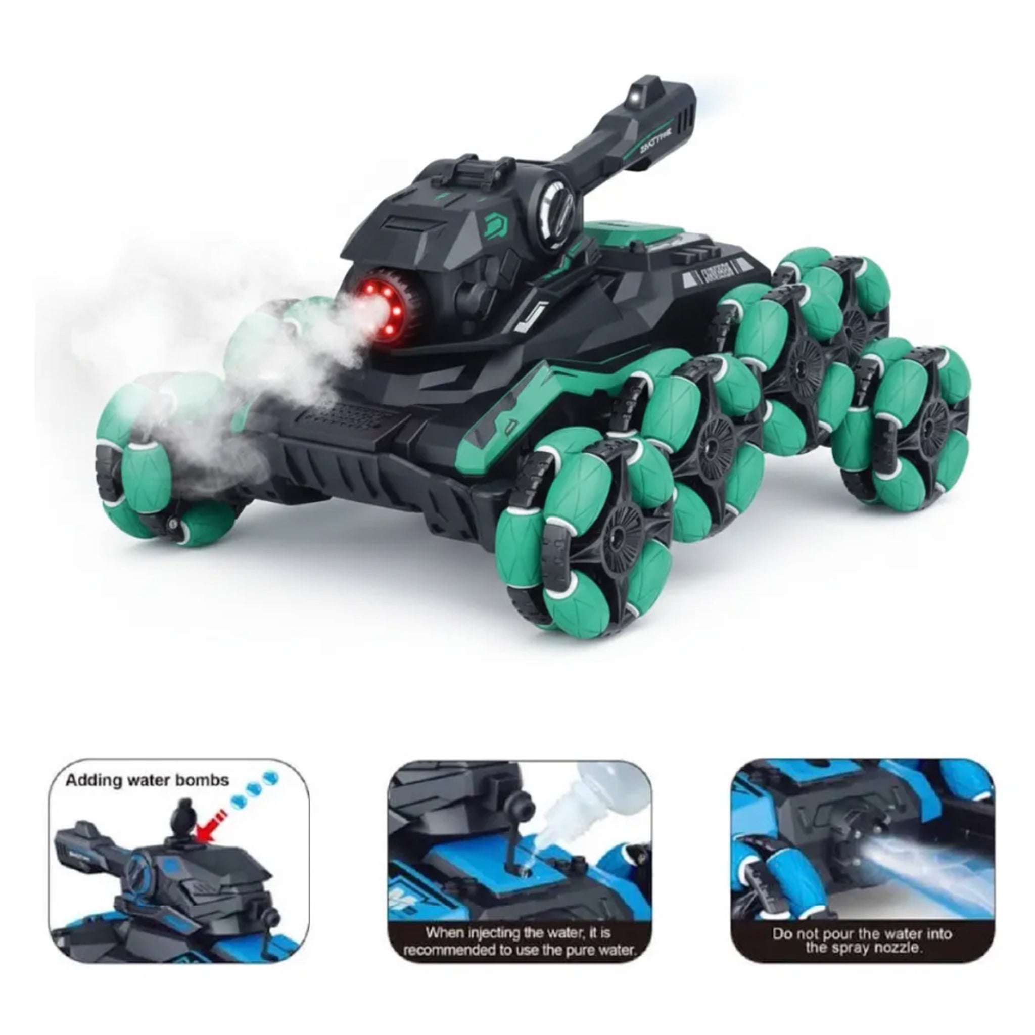 Tank with Wristband, Launches Gel Balls, Lights and Water Spray