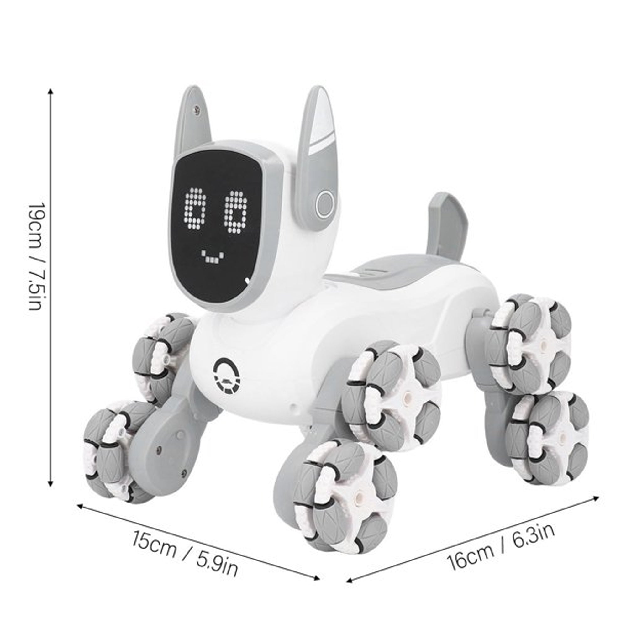 Stunt Robot Dog, 8 Wheels Remote Control Robot Dog Educational Rechargeable Interactive for Boys Girls