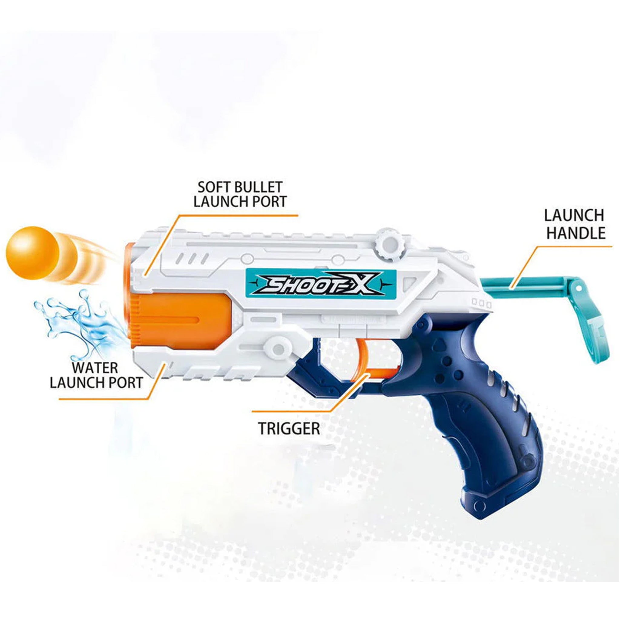 2 in 1 Bowling & Water Shooting Gun with Soft Foam Balls and Bowling Pins