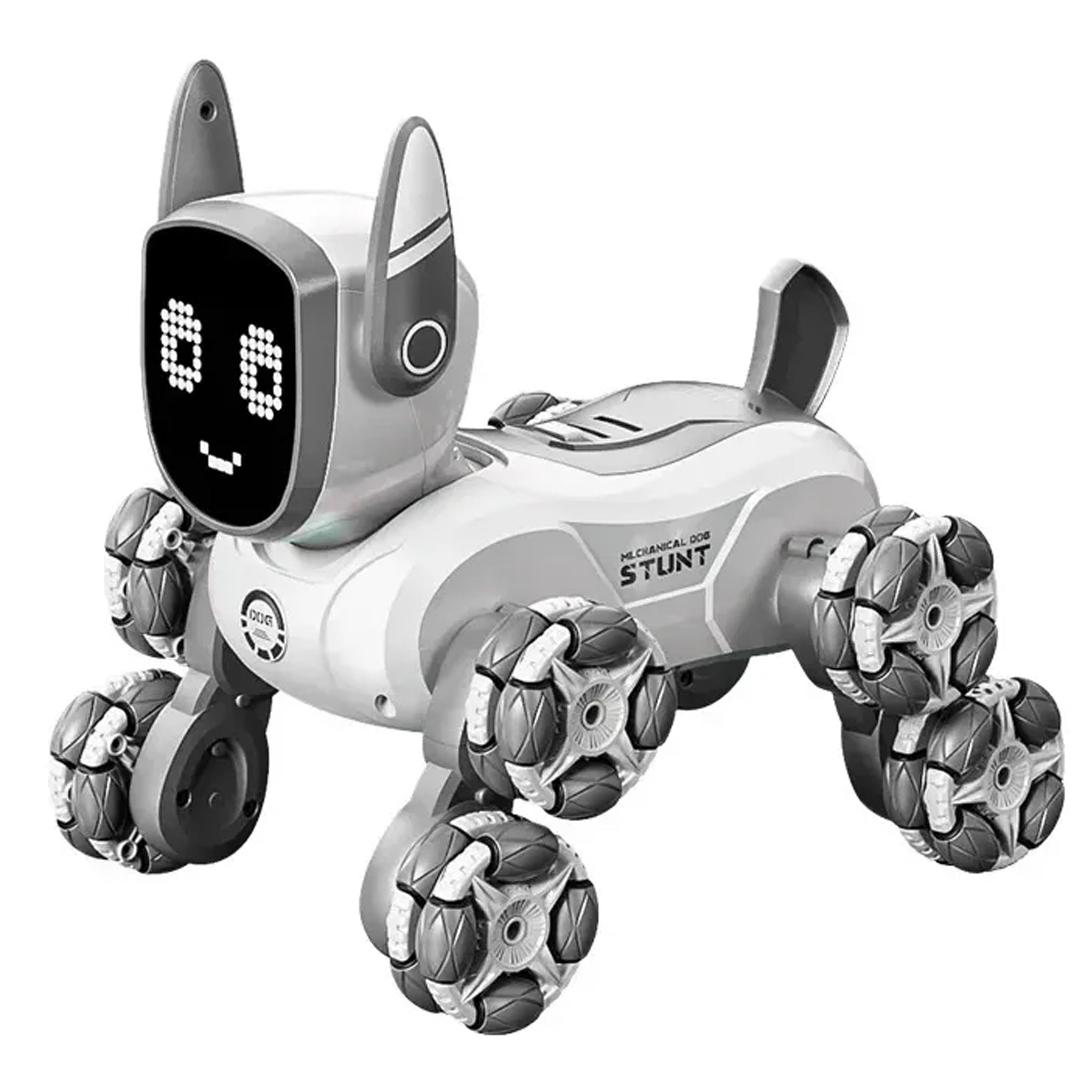 Stunt Robot Dog, 8 Wheels Remote Control Robot Dog Educational Rechargeable Interactive for Boys Girls
