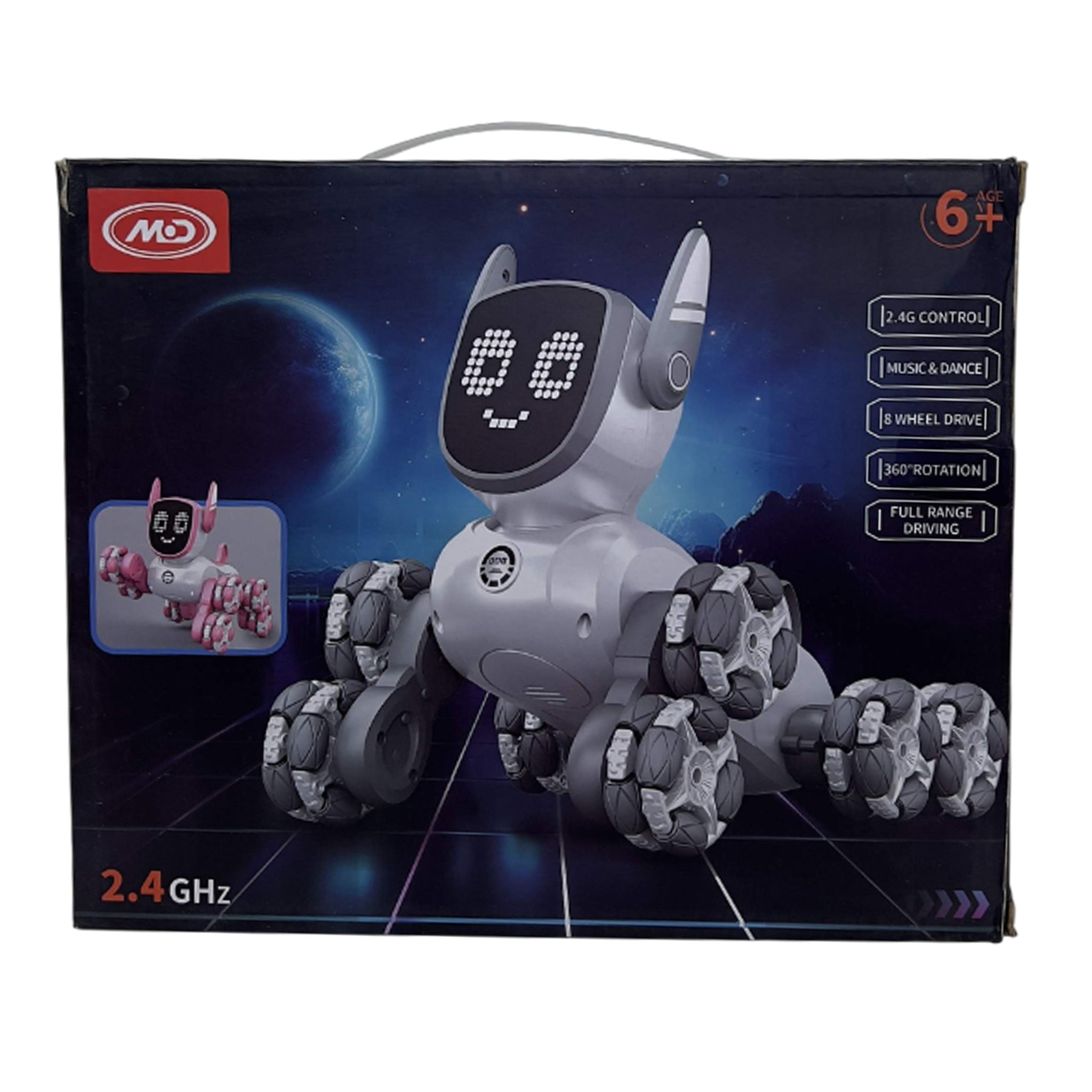 Stunt Robot Dog, 8 Wheels Remote Control Robot Dog Educational Rechargeable Interactive for Boys Girls